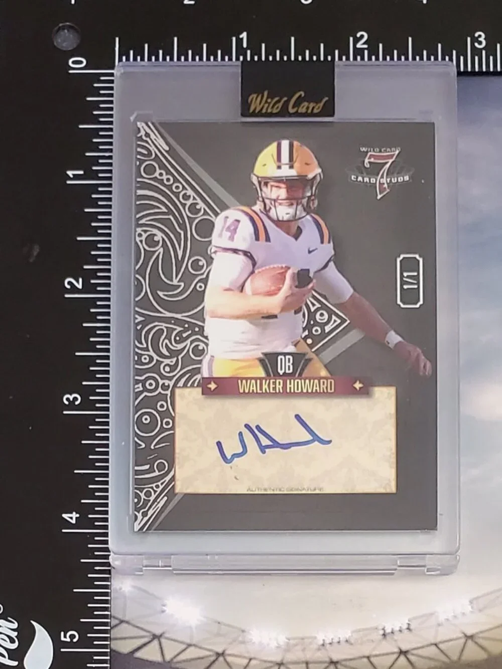 Walker Howard 2023 Wild Card 7 Card Stud Auto Left Diamond 1/1 Ole Miss